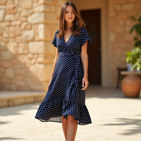 Women's Polka Dot Wrap Dress