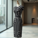 Geometric Print Modern Pencil Dress