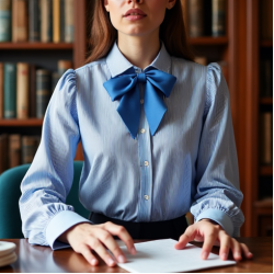 Women's Preppy Bow-Front Top