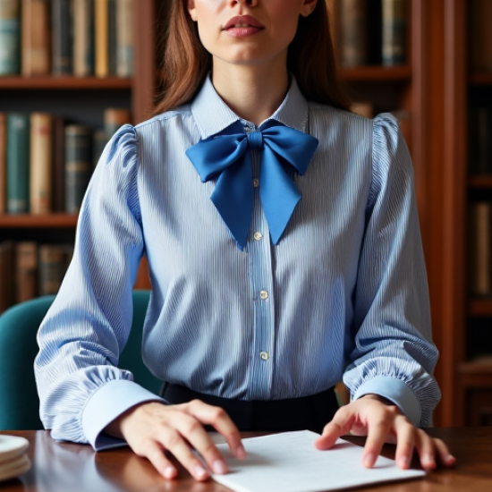 Women's Preppy Bow-Front Top