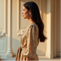 Women's Ornate Print Wrap Top