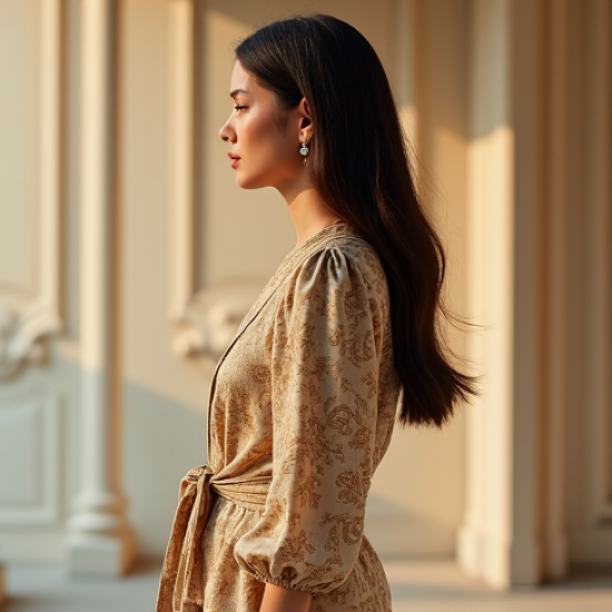 Women's Ornate Print Wrap Top