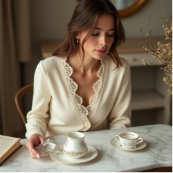 Women's Lace Knit Cardigan