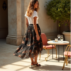 Women's Asymmetric Ruffle Skirt