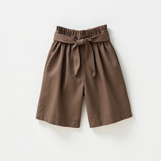 Women's Taupe High-Waist Shorts