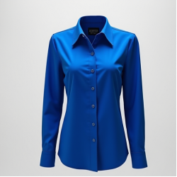 Women's Electric Blue Collared Shirt