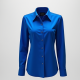 Women's Electric Blue Collared Shirt