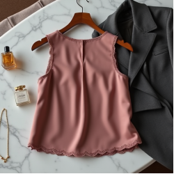 Elegant Scalloped Edge Shell Top