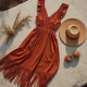 Women's Flowing Fringe Hem Dress