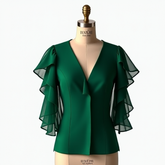 Tiered Ruffle Sleeve Party Blouse