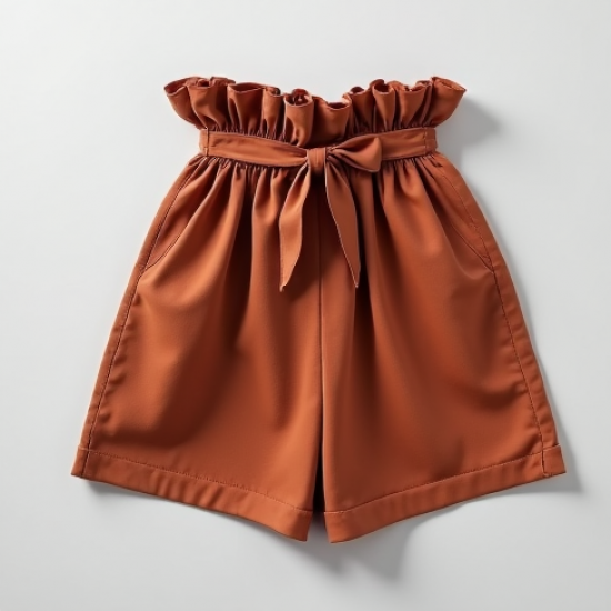 Casual Paperbag Waist Cotton Shorts