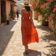 Crinkle Fabric Resort Wear Dress