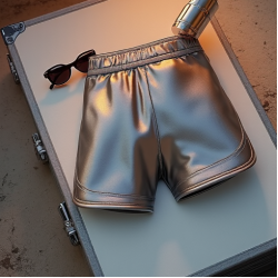 Women's Metallic Track Shorts