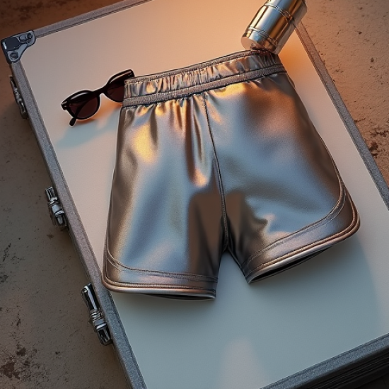 Women's Metallic Track Shorts