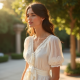 Romantic Eyelet Lace Trimmed Top
