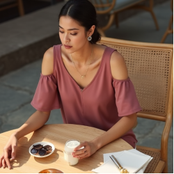 Cold-Shoulder Soft Jersey Day Top