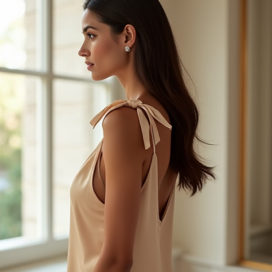 Satin Tie-Shoulder Silk Cami