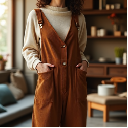Women's Button-Front Overalls