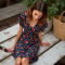 Women's Cherry Polka Wrap Dress