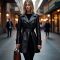Women's 80s-Inspired Faux Leather Coat