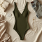 V-Neck Ribbed Slim Fit Bodysuit