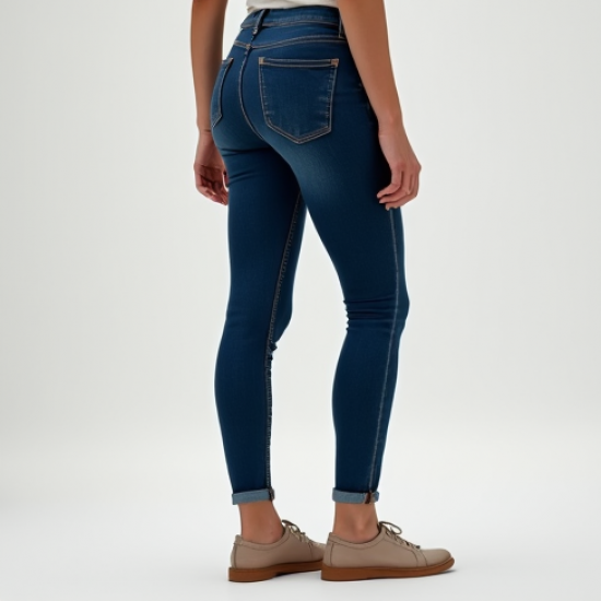 Casual Denim-Wash Knit Jeggings