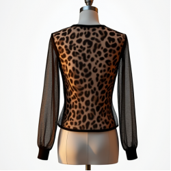 Leopard Print Breathable Mesh Top