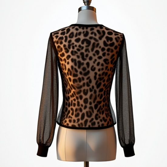 Leopard Print Breathable Mesh Top