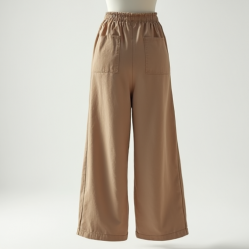 Linen Blend Wide Leg Casual Pants