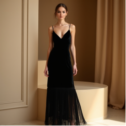 Women's Fringe Accent Slip Dress