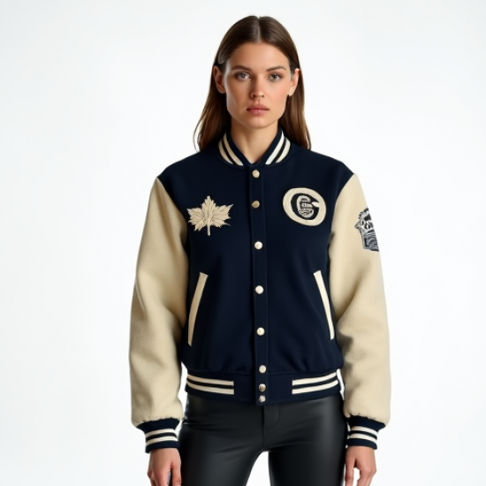 Women's Varsity-Inspired Bomber Jacket