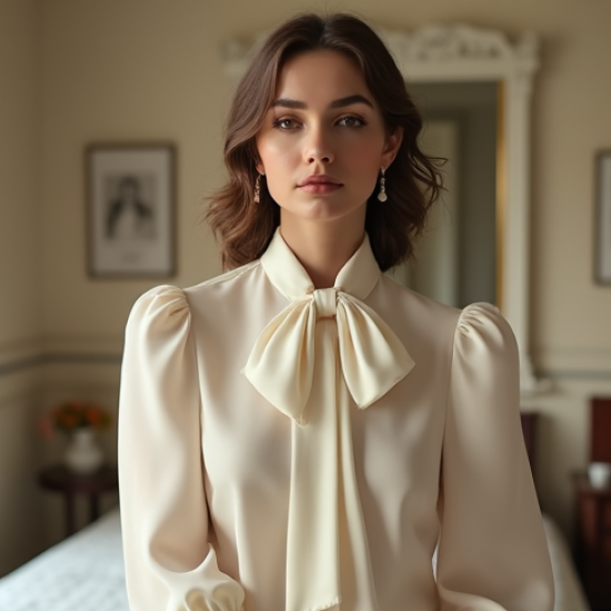 Women's Literary Bow Blouse
