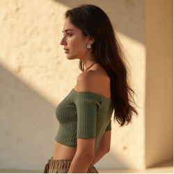 Women's Off-Shoulder Crop Top