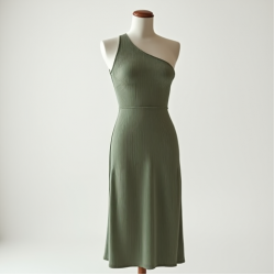 One-Shoulder Ribbed Night Dress