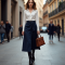 Faux-Wrap Knit Comfort Skirt