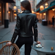 Women's Faux Leather Biker Jacket