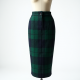 Vintage Plaid Office Pencil Skirt