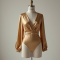 Wrap Front Satin Finish Bodysuit