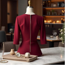 Peplum Waist Stretch Ponte Top