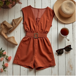 Women's High Waist Romper