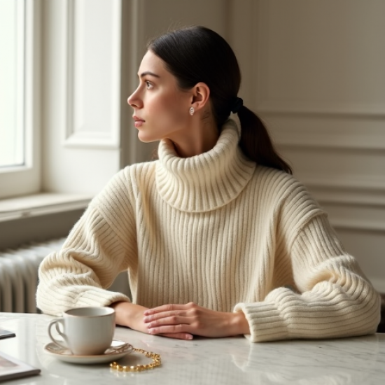 Women's Turtleneck Crop Sweater