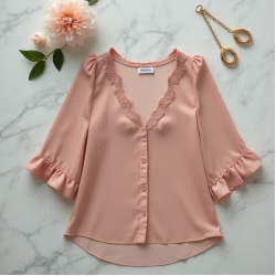 Butterfly Sleeve Chiffon Layered Top
