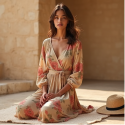 Women's Boho Flowy Maxi Dress