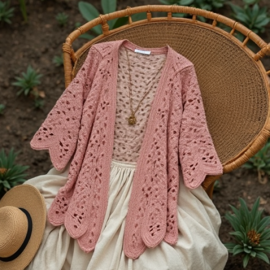 Crochet Hollow-Out Spring Cardigan