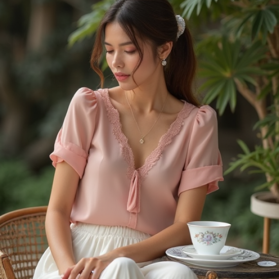 Butterfly Sleeve Chiffon Layered Top