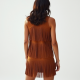 Women's Suede Fringe Shift Dress