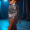 Women's Metallic Fringe Mini Skirt