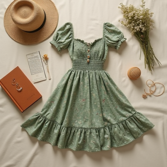 Floral Smocked Waist Mini Dress