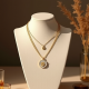 Gold-Tone Layered Pendant Choker Necklace