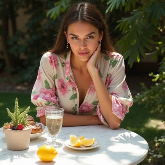 Women's Floral Print Wrap Top